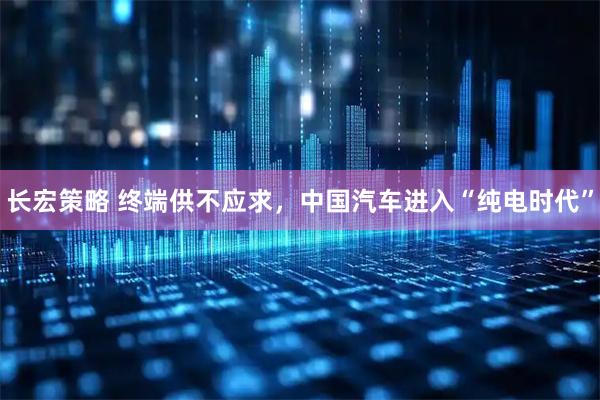 长宏策略 终端供不应求，中国汽车进入“纯电时代”