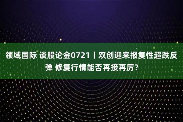 领域国际 谈股论金0721丨双创迎来报复性超跌反弹 修复行情能否再接再厉？