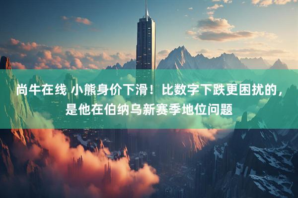 尚牛在线 小熊身价下滑！比数字下跌更困扰的，是他在伯纳乌新赛季地位问题